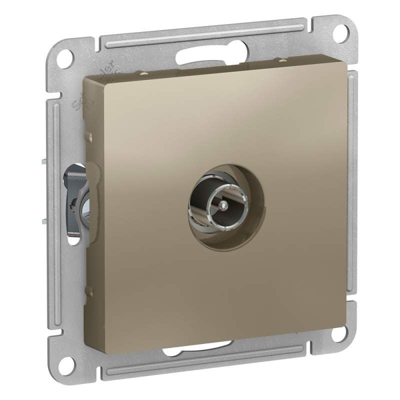 Розетка TV Systeme Electric серии AtlasDesign Проходная 4Db, Механизм, Шампань ATN000592  фото | Capital Power - инженерные системы