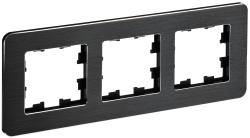Рамка 3-местная РУ-3-1-Бр металл черный RE AL IEK серии BRITE BR-M32-M-21-K02  фото | Capital Power - инженерные системы