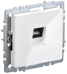 Розетка компьютерная RJ45 кат.6 РК11-БрБ белый IEK серии BRITE BR-K10-2-K01  фото | Capital Power - инженерные системы