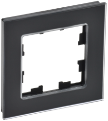 Рамка 1-местная РУ-1-2-Бр стекло черный матовый IEK серии BRITE BR-M12-G-31-K02  фото | Capital Power - инженерные системы