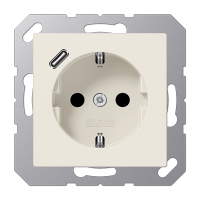 Розетка Jung A серия слоновая кость SCHUKO® с 1 USB-портом типа С A1520-18C A1520-18C  фото | Capital Power - инженерные системы