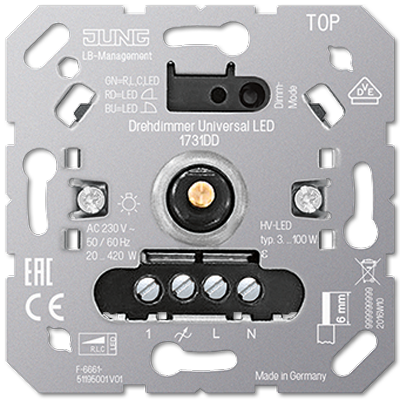 Роторный диммер Jung SL серия универсальный LED 1731DD 1731DD  фото | Capital Power - инженерные системы
