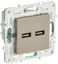 Розетка USB A+A 3,1А SK-R15Sh шампань IEK серии SKANDY SK-U21-D31-K37  фото | Capital Power - инженерные системы