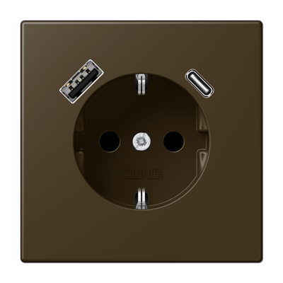 Розетка Jung LS серия Антик латунь SCHUKO® с USB-интерфейсом с 1 гнездо USB типа A и 1 гнездо USB типа C ME1520-15CAAT-L ME1520-15CAAT-L  фото | Capital Power - инженерные системы