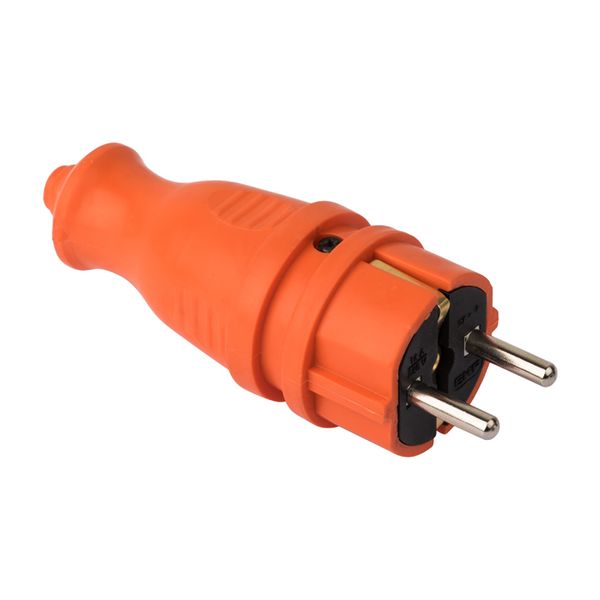 Вилка оранжевая каучуковая прямая 230В 2P+PE 16A IP44 EKF PRO RPS-011-16-230-44-RO  фото | Capital Power - инженерные системы