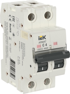 ARMAT Автоматический выключатель M06N 2P C 4А IEK AR-M06N-2-C004  фото | Capital Power - инженерные системы