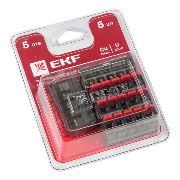 Клемма СМК 221-415 5 отверстий 0,2-4,0 мм2 блистер (5шт,) EKF PROxima PLC-SMK-221-415B  фото | Capital Power - инженерные системы