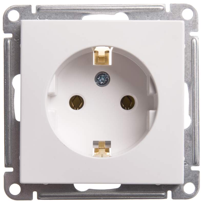 Розетка Systeme Electric серии W59 с заземлением без шторок, 16А, механизм, БЕЛЫЙ RS16-154-1-86  фото | Capital Power - инженерные системы