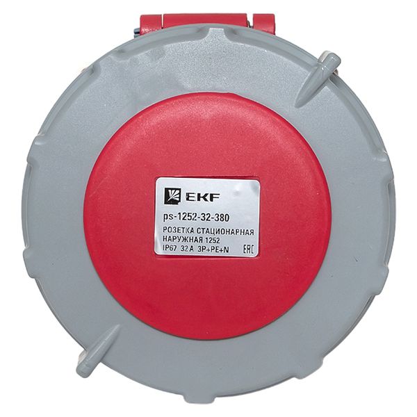 Розетка стационарная наружная 1252 3Р+РЕ+N 32А 380В IP67 EKF PROxima PS-1252-32-380  фото | Capital Power - инженерные системы