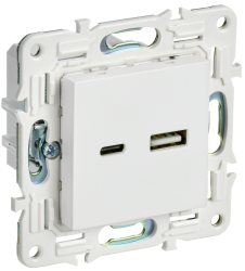 Розетка USB A+C 3,1А SK-R14W арктический белый IEK серии SKANDY SK-U22-D31-K01  фото | Capital Power - инженерные системы