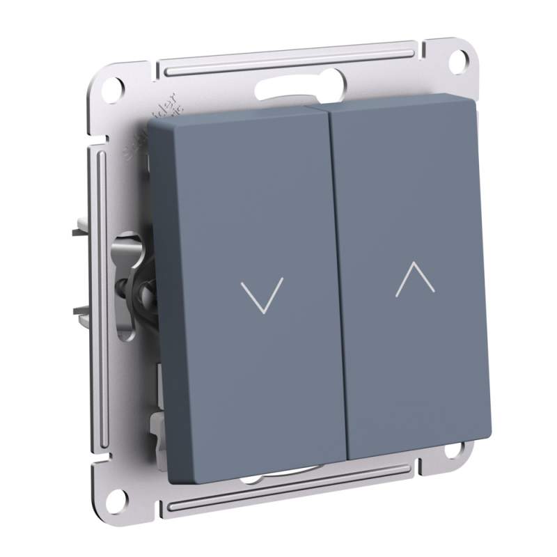Выключатель для жалюзи 2-клавишный Systeme Electric серии AtlasDesign, 2Х Сх.4, 10А, Мех., Грифель ATN000719  фото | Capital Power - инженерные системы