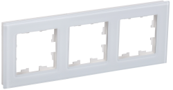 Рамка 3 -местная РУ-3-2-БрБ стекло белый IEK серии BRITE BR-M32-G-K01  фото | Capital Power - инженерные системы