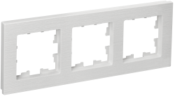 Рамка 3-местная РУ-3-Бр белый рифленый IEK серии BRITE BR-M32-51-K01  фото | Capital Power - инженерные системы