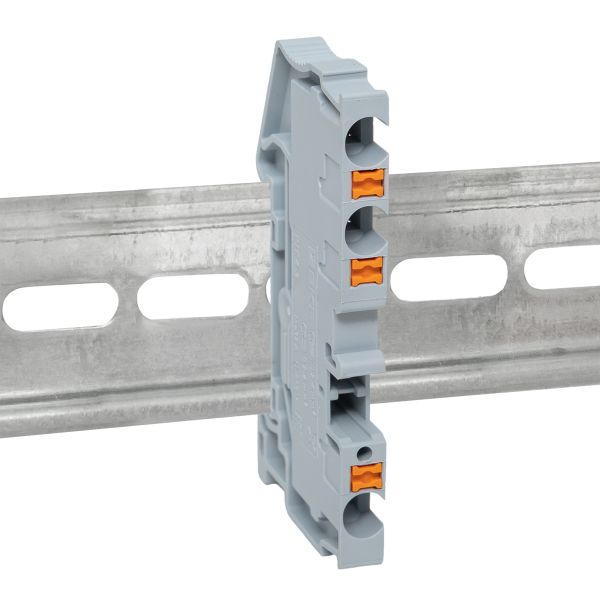 Клеммная колодка пружинная 4 Push-in 3 вывода серая PIT-4-3  фото | Capital Power - инженерные системы
