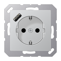 Розетка Jung A серия алюминий SCHUKO® с 1 USB-портом типа A A1520-18AAL A1520-18AAL  фото | Capital Power - инженерные системы