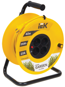 Катушка УК40 4 места без заземления с термозащитой 2х1,0мм2 "Garden" 40м IEK WKP23-10-04-40  фото | Capital Power - инженерные системы