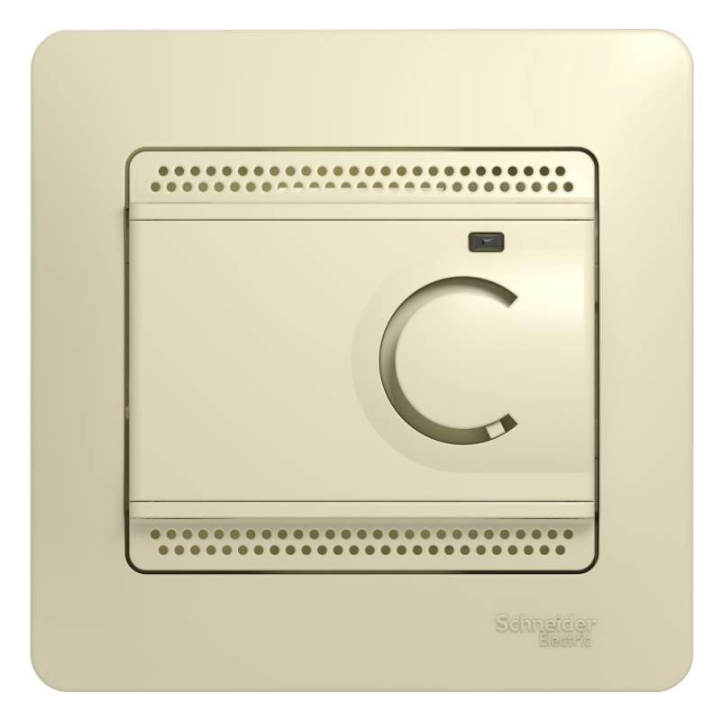 Термостат Systeme Electric серии Glossa электр.теплого пола с датчиком,от+5до+50°C,10A, БЕЖЕВЫЙ GSL000238  фото | Capital Power - инженерные системы