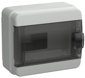 TEKFOR Корпус пластиковый КМПн-8 IP65 черная прозрачная дверь IEK TF5-KP72-N-08-65-K03-K02  фото | Capital Power - инженерные системы