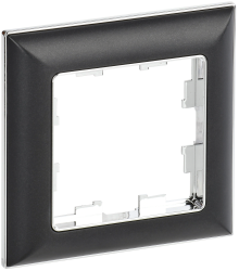 Рамка 1-местная РУ-1-Бр хром/черный IEK серии BRITE BR-M12-12-2-K23  фото | Capital Power - инженерные системы