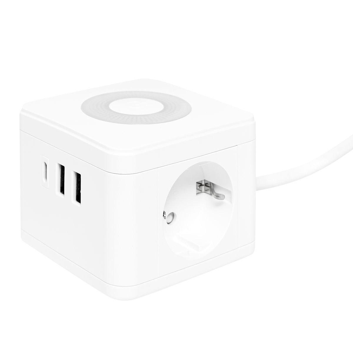 Удлинитель "Куб" 2 гнезда 2USB 2,4А+Type C + Ночник 1,3 метра 1мм2 UBA-CUB-2-TC  фото | Capital Power - инженерные системы
