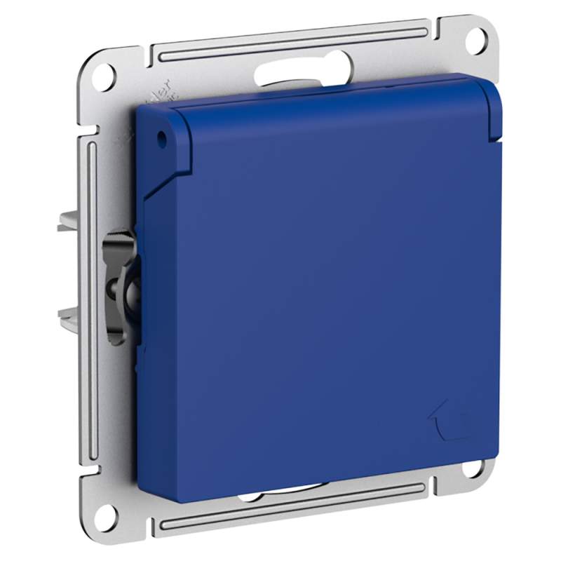 Розетка Systeme Electric серии AtlasDesign С Заземл. Со Шторк. С Крышкой, 16А, Ip20, Механизм, Аквамар ATN001146  фото | Capital Power - инженерные системы