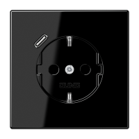 Чёрный Розетка Jung LS серия черная SCHUKO® с USB-интерфейсом с 1 USB-портом типа A LS серия черная LS1520-18CSW LS1520-18CSW  фото | Capital Power - инженерные системы