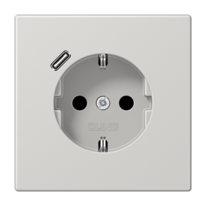 Розетка Jung LS серия светло-серый SCHUKO® с USB-интерфейсом с 1 USB-портом типа A LS1520-18CLG LS1520-18CLG  фото | Capital Power - инженерные системы