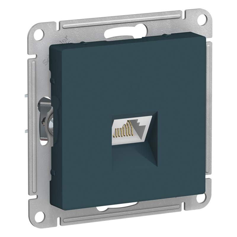 Розетка Systeme Electric серии AtlasDesign Компьютерная Rj45, Кат. 6A, Механизм, Изумруд ATN000886  фото | Capital Power - инженерные системы