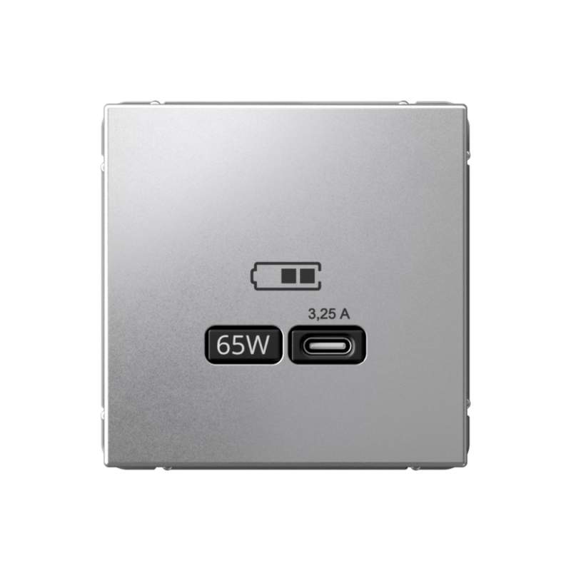 Розетка USB Systeme Electric серии ArtGallery тип-С 65Вт высокоскор.заряд. QC, PD, механизм, АЛЮМИНИЙ GAL000327  фото | Capital Power - инженерные системы
