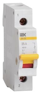 KARAT Выключатель нагрузки (мини-рубильник) ВН-32 1P 25А IEK MNV10-1-025  фото | Capital Power - инженерные системы