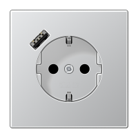 Розетка Jung LS серия алюминий SCHUKO® с USB-интерфейсом с 1 USB-портом типа A LS серия алюминий AL1520-18A-L AL1520-18A-L  фото | Capital Power - инженерные системы