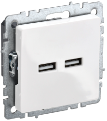 Розетка USB A+A 5В 3,1А РЮ10-1-БрБ белый IEK серии BRITE BR-U21-D31-K01  фото | Capital Power - инженерные системы