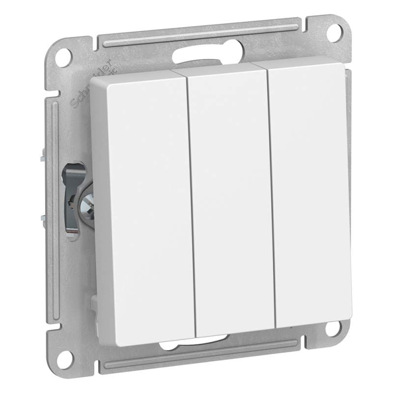 Выключатель 3-клавишный Systeme Electric серии AtlasDesign, Сх.1+1+1, 10Ах, Механизм, Белый ATN000131  фото | Capital Power - инженерные системы