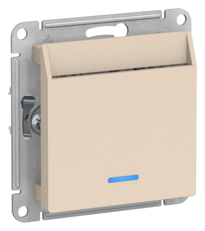 Выключатель карточный 10А Systeme Electric серии AtlasDesign, Без Задержки Времени, Механизм, Бежевый ATN000267  фото | Capital Power - инженерные системы