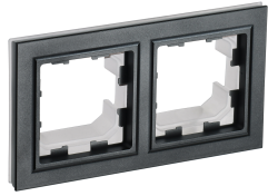 Рамка 2-местная IP44 РУ-2-БрЧ-44 черный IEK серии BRITE BR-M22-44-K02  фото | Capital Power - инженерные системы