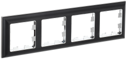 Рамка 4-местная РУ-4-Бр хром/черный IEK серии BRITE BR-M42-12-2-K23  фото | Capital Power - инженерные системы