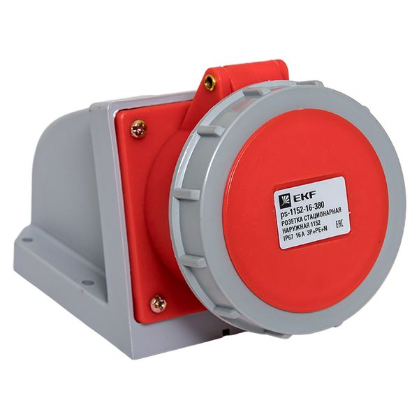 Розетка стационарная наружная 1152 3Р+РЕ+N 16А 380В IP67 EKF PROxima PS-1152-16-380  фото | Capital Power - инженерные системы