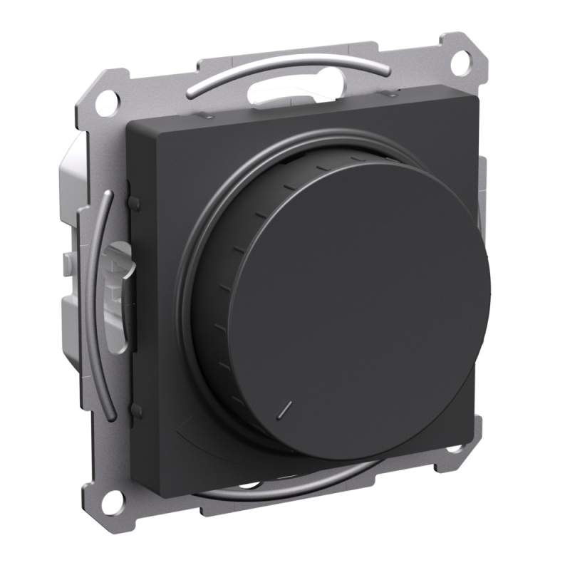 Диммер поворотный Systeme Electric серии AtlasDesign, Led, Rc, 400Вт, Мех., Базальт ATN001423  фото | Capital Power - инженерные системы
