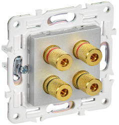 Аудиорозетка 4-местная SK-A01S серебряный IEK серии SKANDY SK-S40-K23  фото | Capital Power - инженерные системы