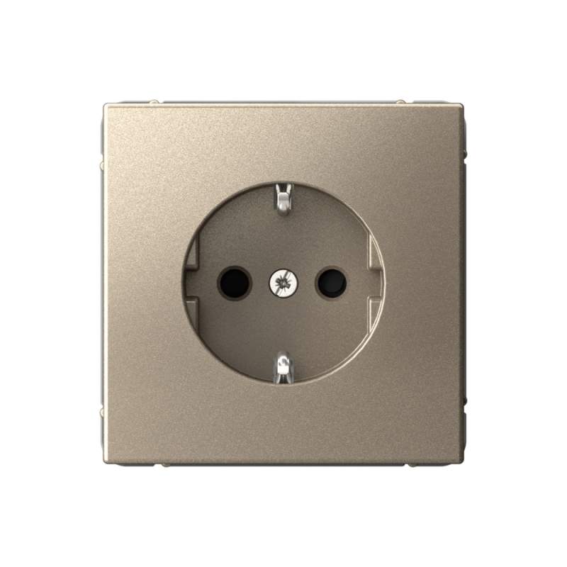 Розетка Systeme Electric серии ArtGallery с заземлением со шторками, 16А, механизм, ШАМПАНЬ GAL000545  фото | Capital Power - инженерные системы