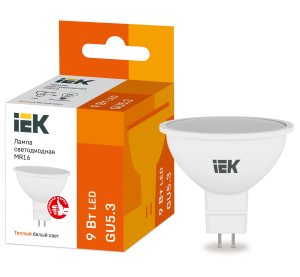 Лампа светодиодная MR16 софит 9Вт 230В 3000К GU5.3 IEK LLE-MR16-9-230-30-GU5  фото | Capital Power - инженерные системы