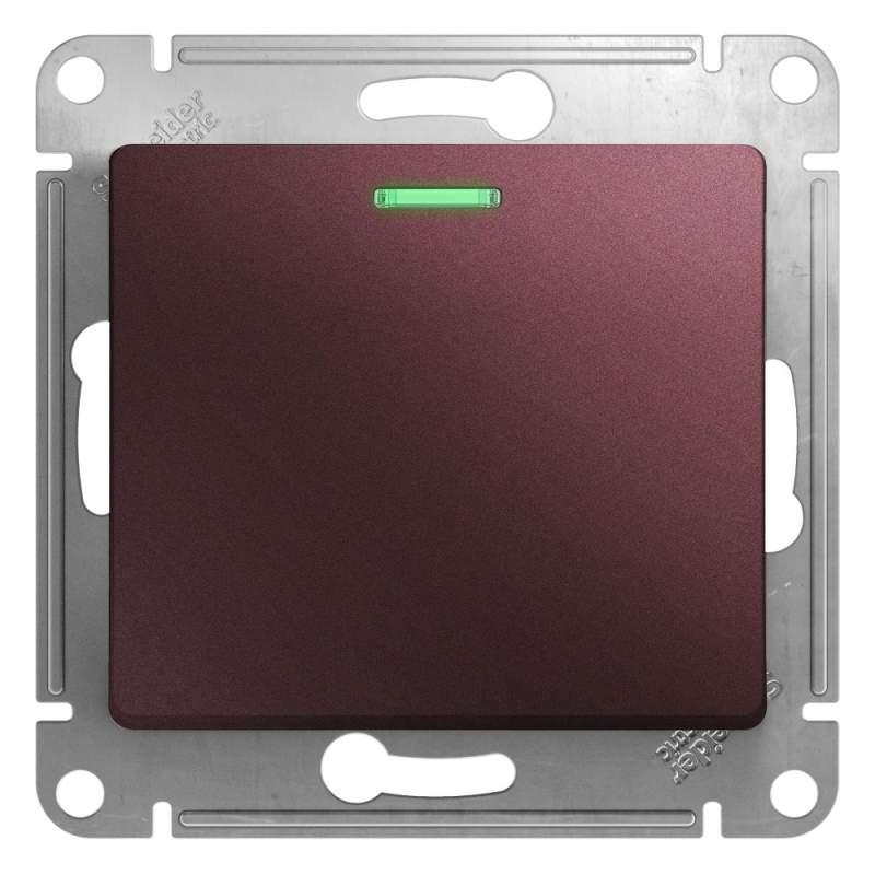 Выключатель с подсветкой Systeme Electric серии Glossa,сх.1а,10AX, механизм, БАКЛАЖАНОВЫЙ GSL001113  фото | Capital Power - инженерные системы