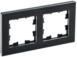 Рамка 2 -местная РУ-2-1-БрЧ металл черный IEK серии BRITE BR-M22-M-K02  фото | Capital Power - инженерные системы