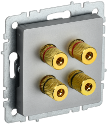 Аудиорозетка 4-местная РА10-БрС сталь IEK серии BRITE BR-S40-K46  фото | Capital Power - инженерные системы