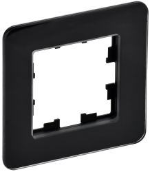 Рамка 1-местная РУ-1-2-Бр стекло черный RE IEK серии BRITE BR-M12-G-41-K02  фото | Capital Power - инженерные системы