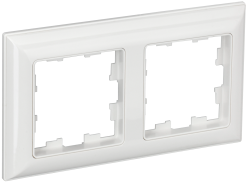Рамка 2-местная РУ-2-Бр белый/белый IEK серии BRITE BR-M22-12-K01  фото | Capital Power - инженерные системы