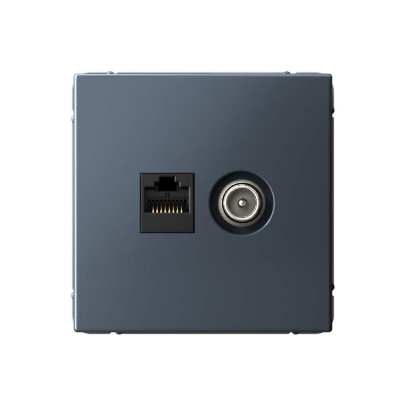 Розетка Systeme Electric серии ArtGallery двойная ТВ + компьютерная RJ45, кат. 5Е, ГРИФЕЛЬ GAL000789  фото | Capital Power - инженерные системы