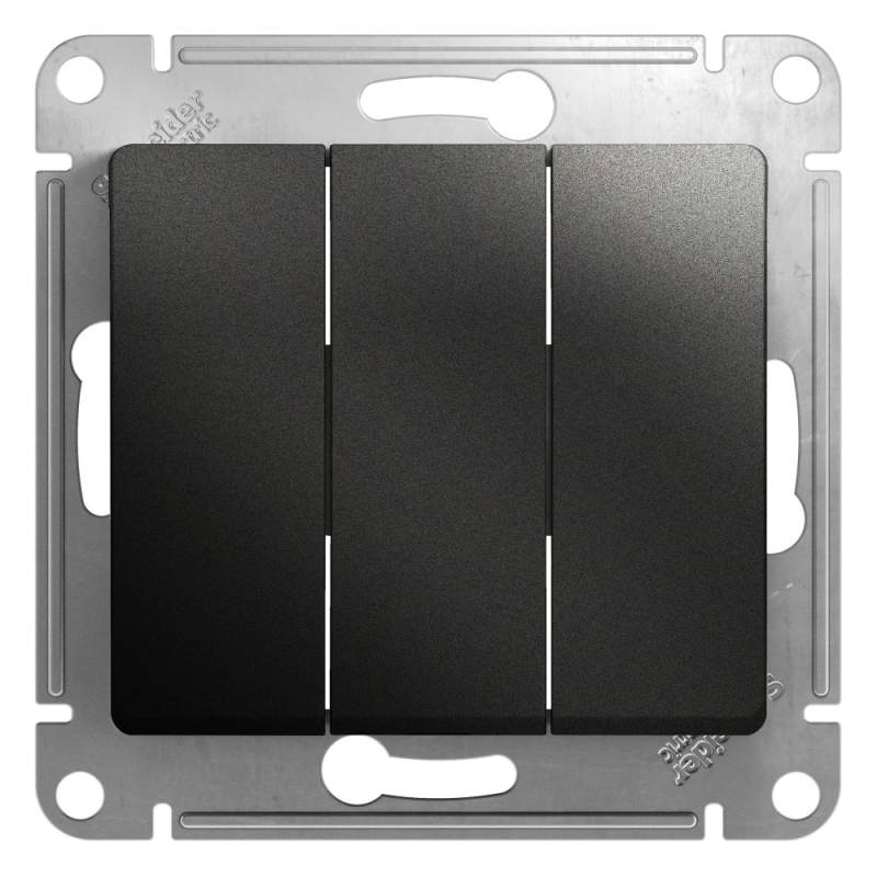 Выключатель 3-клавишный Systeme Electric серии Glossa, сх.1+1+1, 10АХ, механизм, АНТРАЦИТ GSL000731  фото | Capital Power - инженерные системы