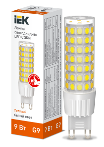 Лампа светодиодная CORN капсула 9Вт 230В 3000К керамика G9 IEK LLE-CORN-9-230-30-G9  фото | Capital Power - инженерные системы