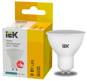 Лампа светодиодная ALFA PAR16 софит 8Вт 230В 4000К GU10 (6шт) IEK LLA-PAR16-8-230-4-GU10-6  фото | Capital Power - инженерные системы